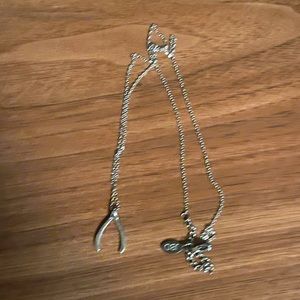 Silver Wish Bone Necklace